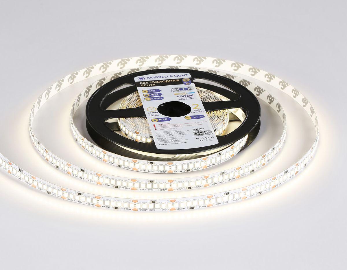 Светодиодная лента Ambrella Light 22W/m 240LED/m 2835SMD дневной белый 5M GS3502