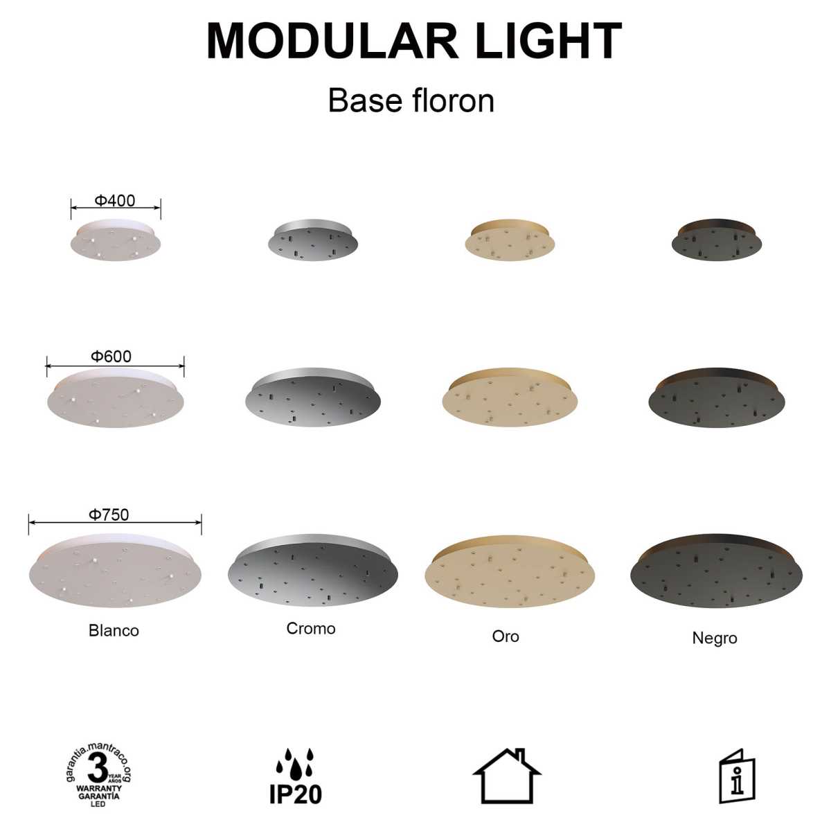 Потолочное основание Mantra Modular Light Florones 9369