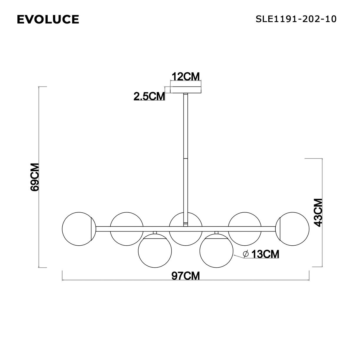 Подвесная люстра Evoluce FRATTA SLE1191-202-10