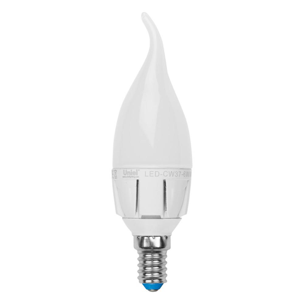 Лампа светодиодная диммируемая Uniel E14 6W 4500K матовая LED-CW37-6W/NW/E14/FR/DIM 08692