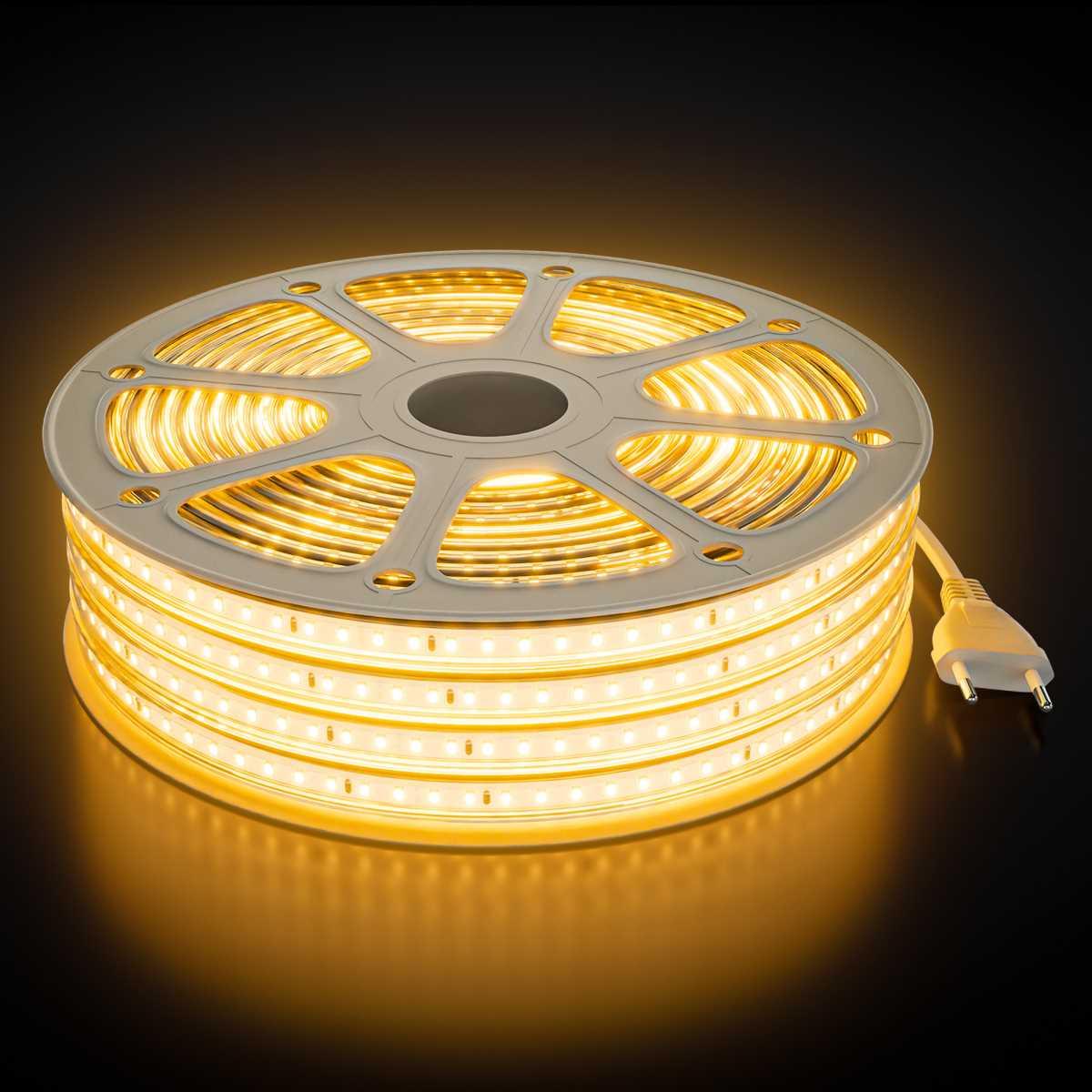 Комплект светодиодной влагозащищенной ленты OGM 6W/m 120LED/m 2835SMD теплый белый 15M SL-68