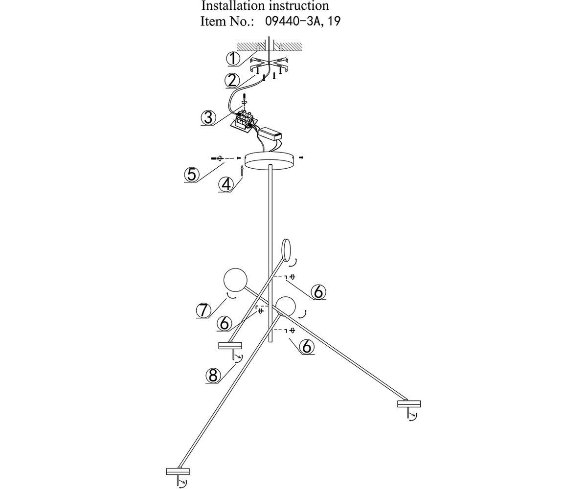 Подвесная светодиодная люстра Kink Light Некси 09440-3A,19(3000K)