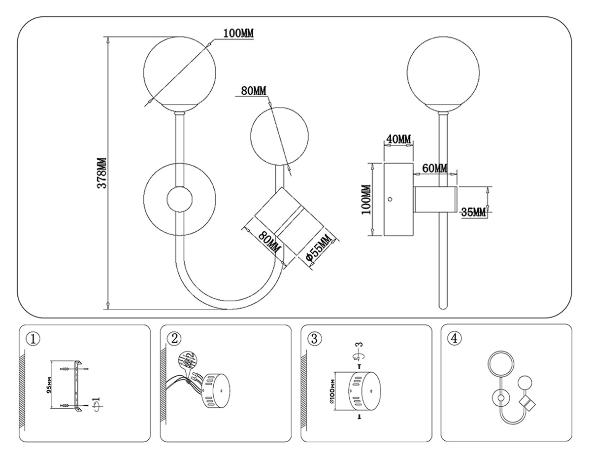 Настенный светодиодный светильник Ambrella light Comfort LineTech FL66389