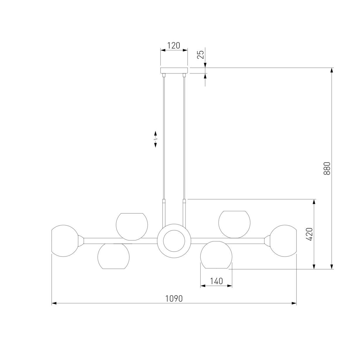 Подвесная люстра Eurosvet Roger 70113/8 янтарный