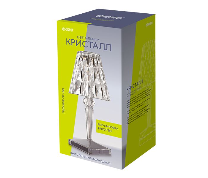 Настольная лампа ФАZA Кристалл CTL1-USB-cl