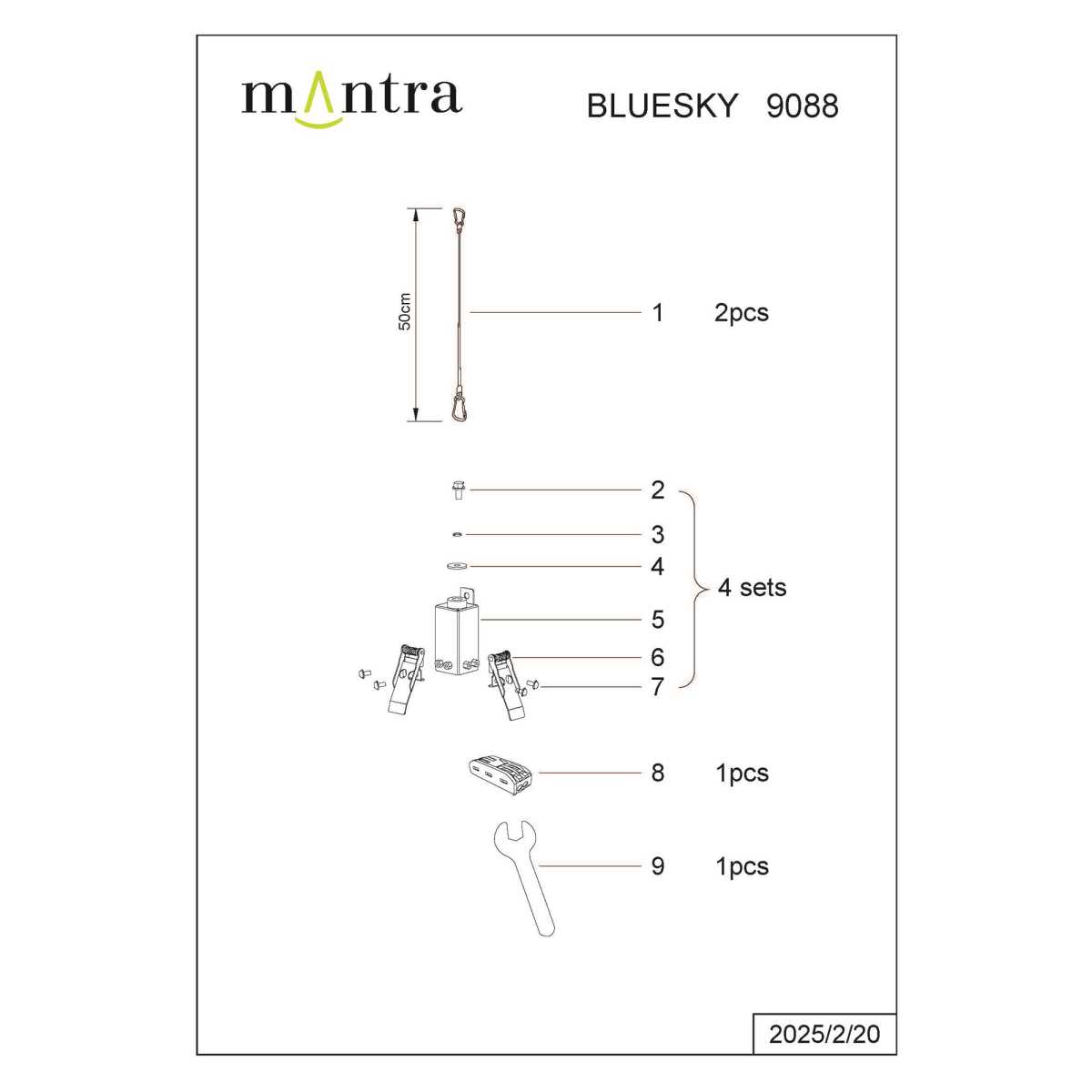 Набор установочных креплений Mantra для BLUE SKY 9088
