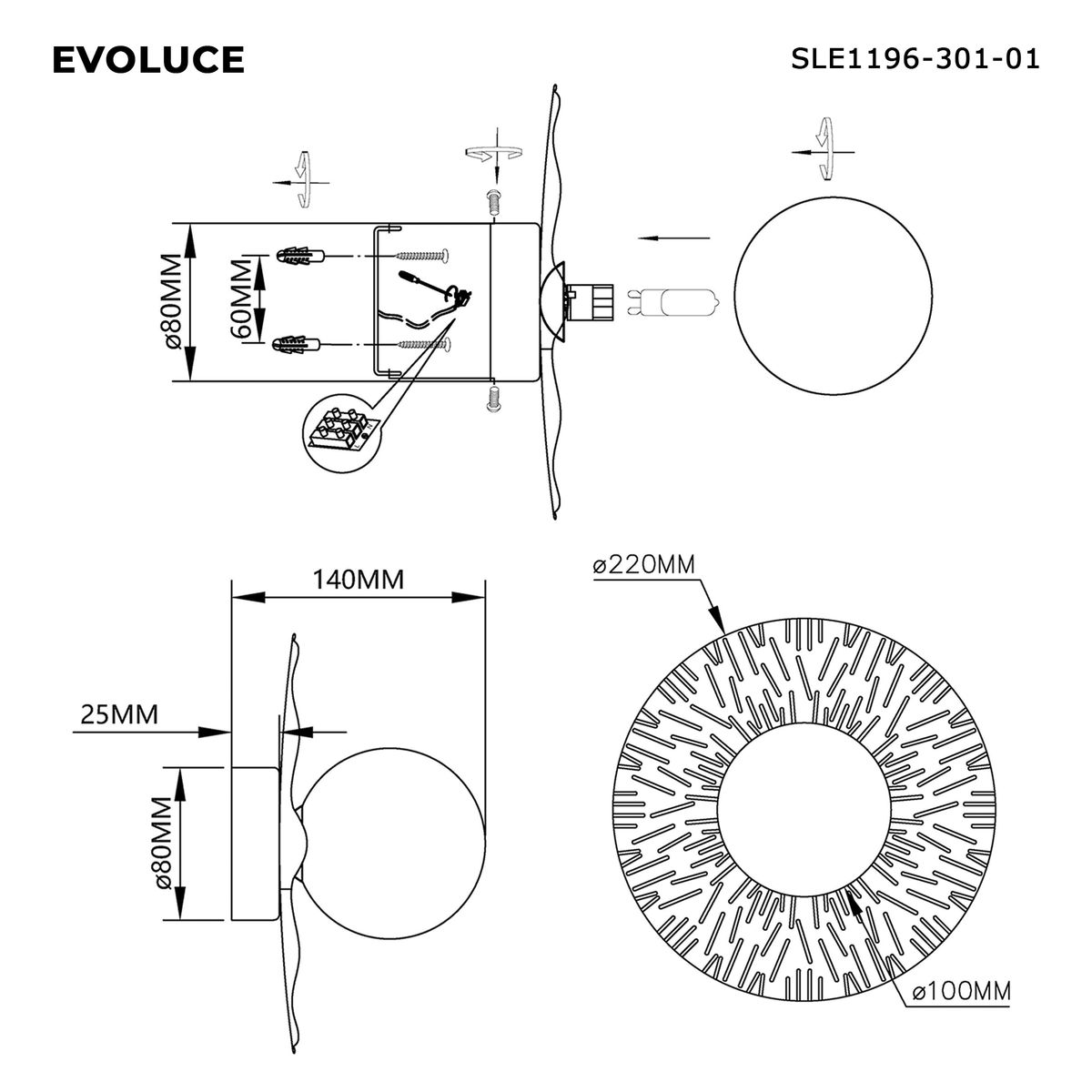 Настенный светильник Evoluce Lorea SLE1196-301-01