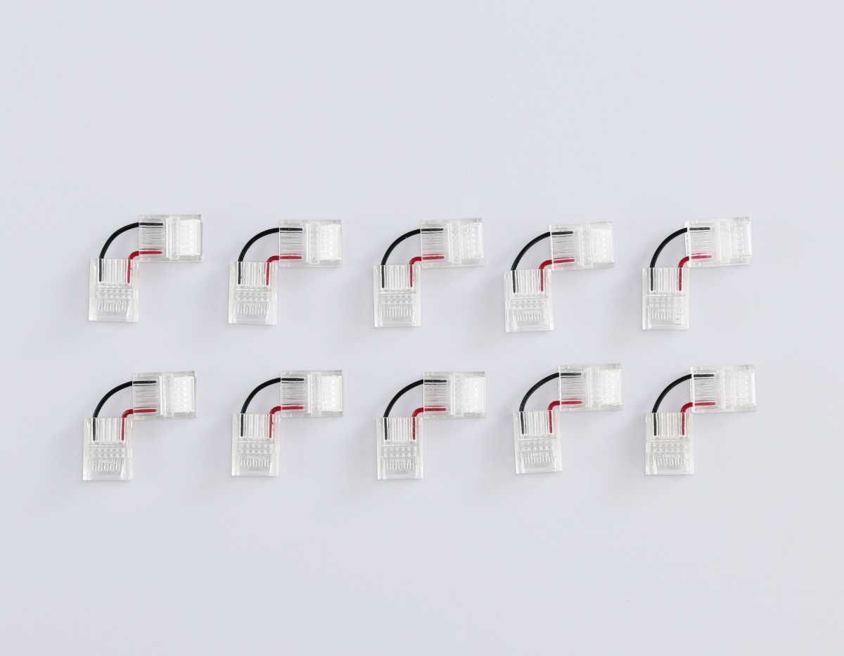 Соединитель угловой AMBRELLA LIGHT ILLUMINATION COB 12/24V для лент 12mm (2 конт.) (10шт. в комплекте) GS6871