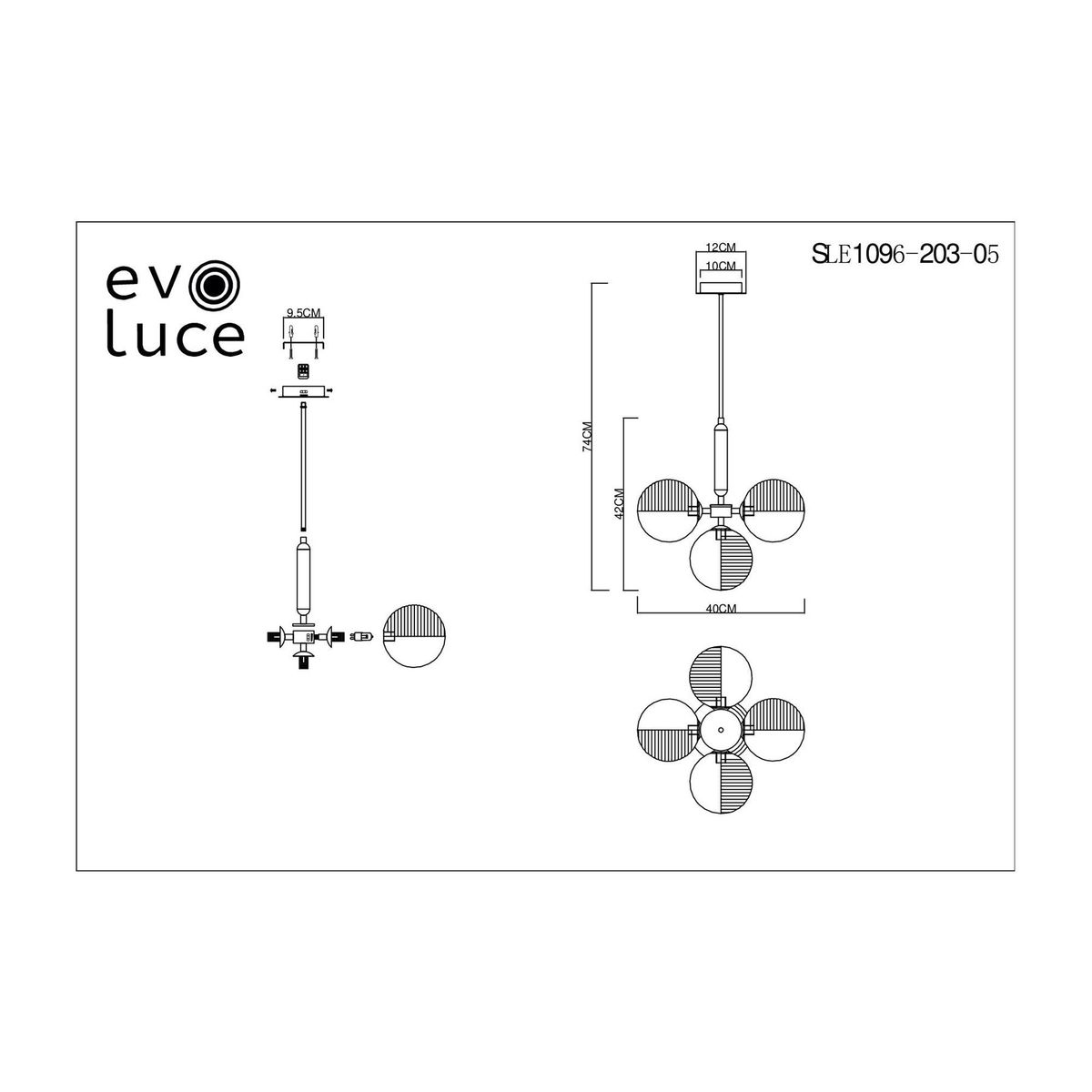 Подвесная люстра Evoluce Aveiro SLE1096-203-05