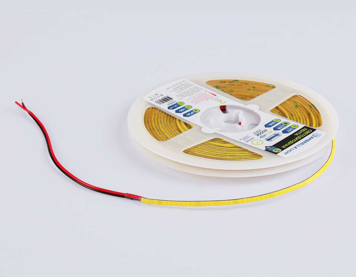 Светодиодная лента Ambrella Light GS4603 COB 384Led/ 7W m/ 24V IP20 6500K/ 5m*3mm*2mm (2 конт.) GS4603