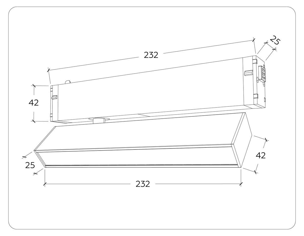Трековый светодиодный светильник Ambrella Light Track System Magnetic 220V GL1322