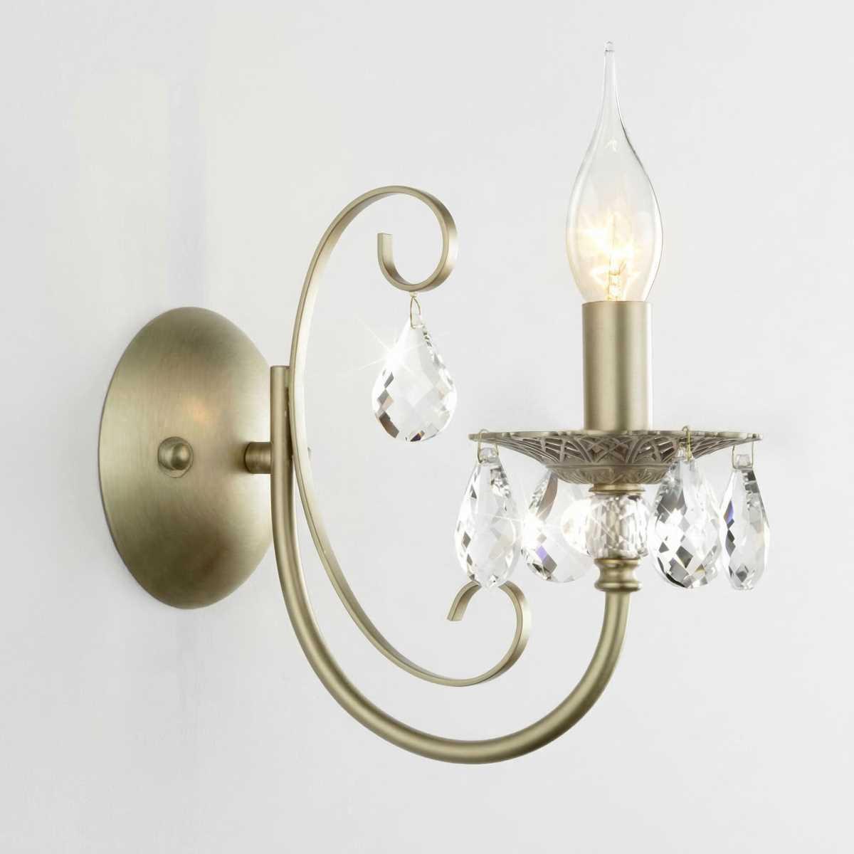 Бра Eurosvet Alda 3305/1 латунь/прозрачный хрусталь Strotskis a072111