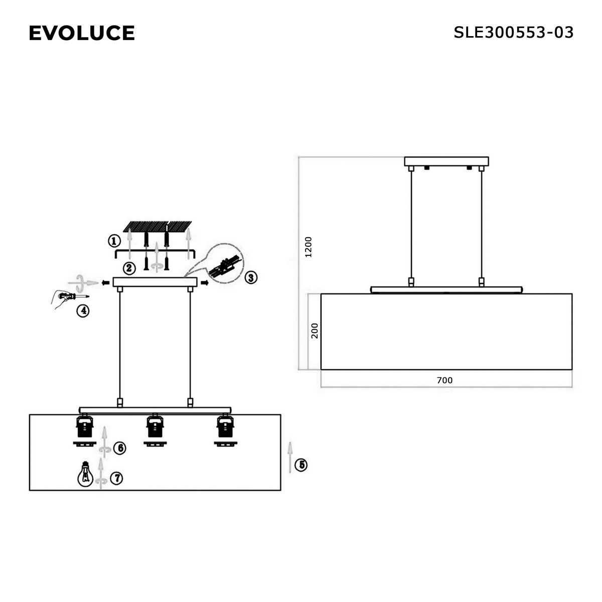 Подвесная люстра Evoluce Brescia SLE300553-03