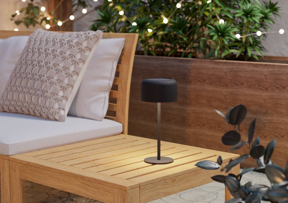 Уличная настольная лампа на солнечной батарее Eglo Roccanova 901889