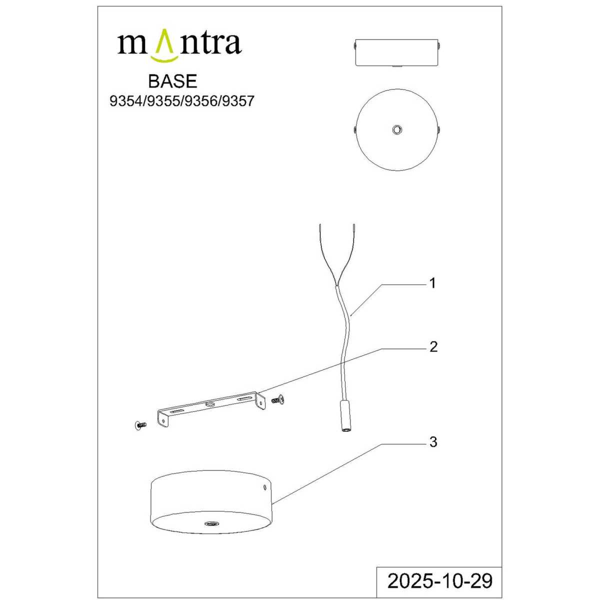 Потолочное основание Mantra Modular Light Florones 9357