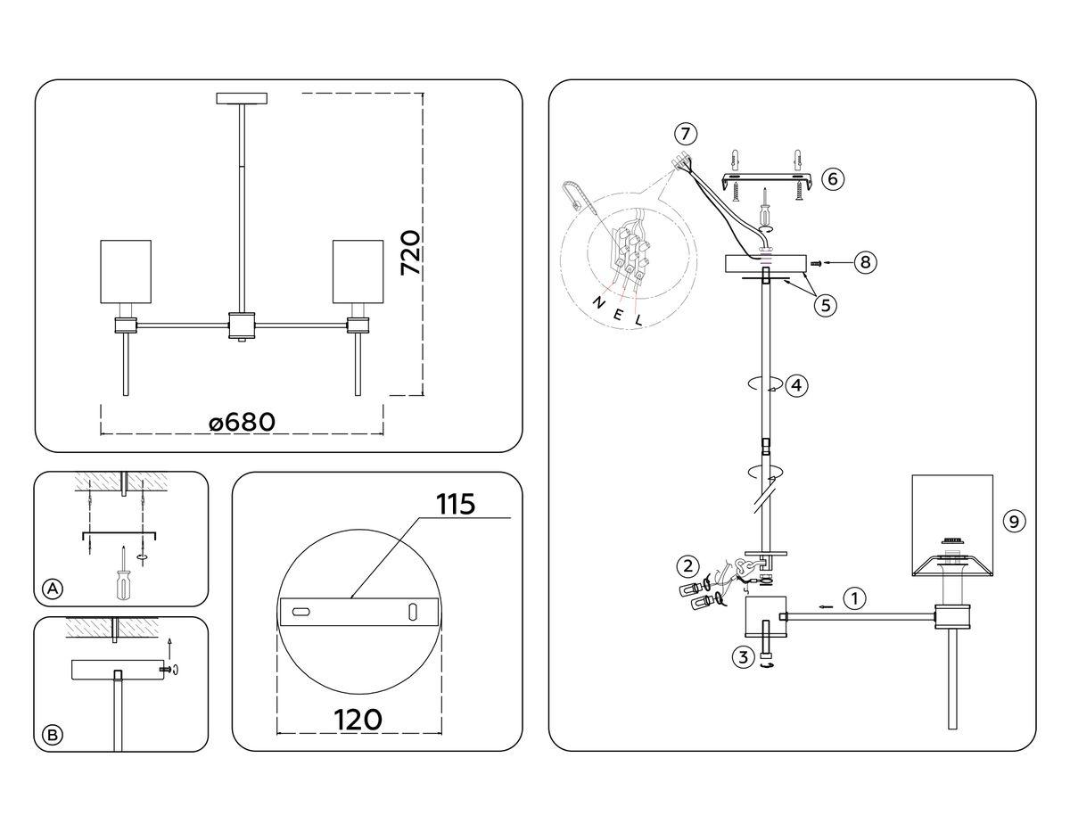 Подвесная люстра Ambrella Light High Light Classic LH72371