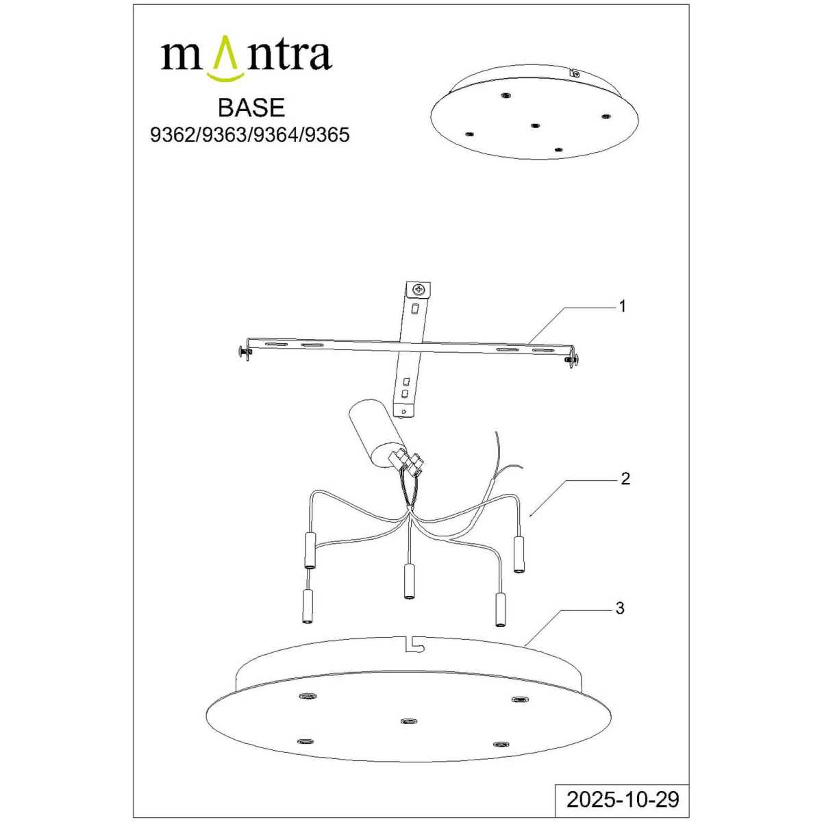 Потолочное основание Mantra Modular Light Florones 9365