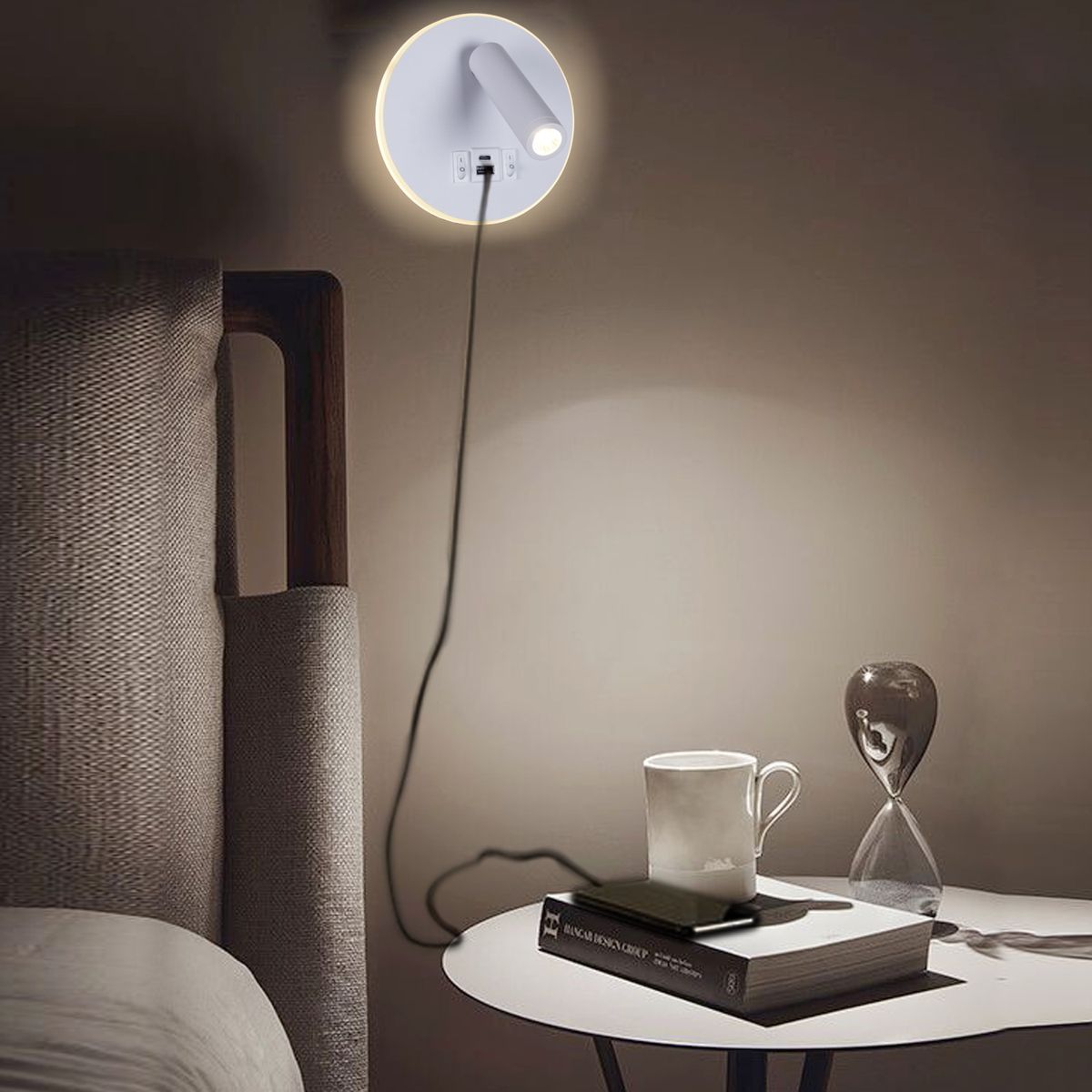 Настенный светодиодный светильник Reluce 86203-9.2-001KT LED12W+USB WT