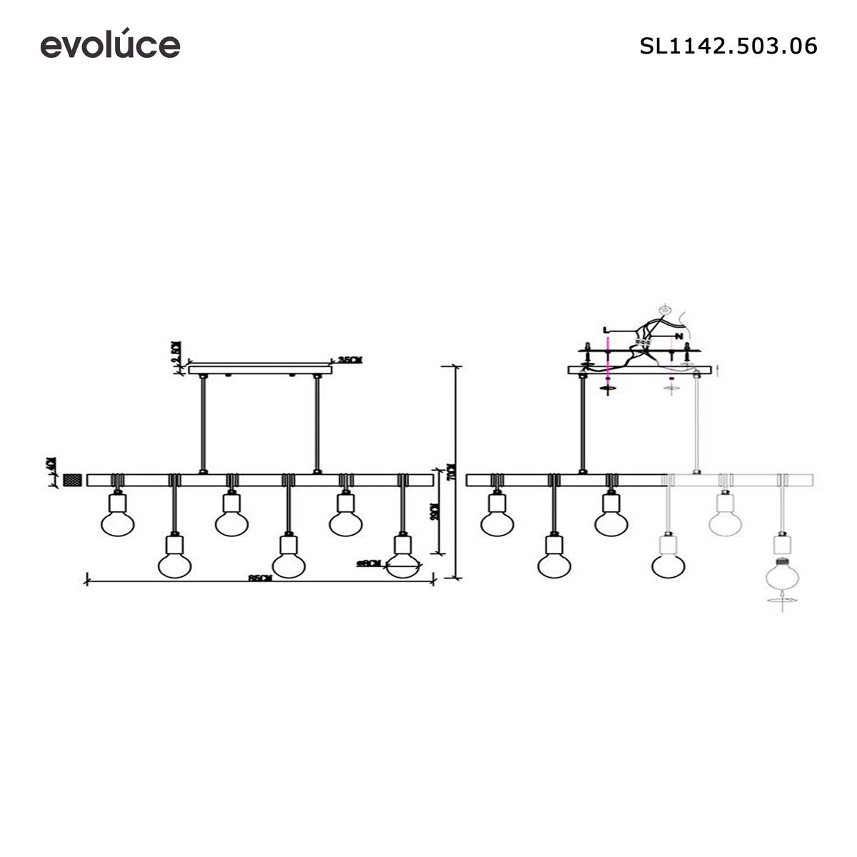 Подвесной светильник Evoluce Bagetti SL1142.503.06