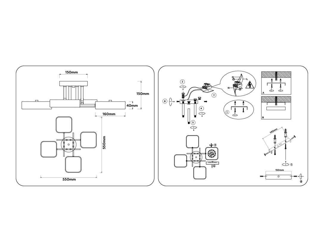 Люстра на штанге Ambrella light COMFORT FL516343