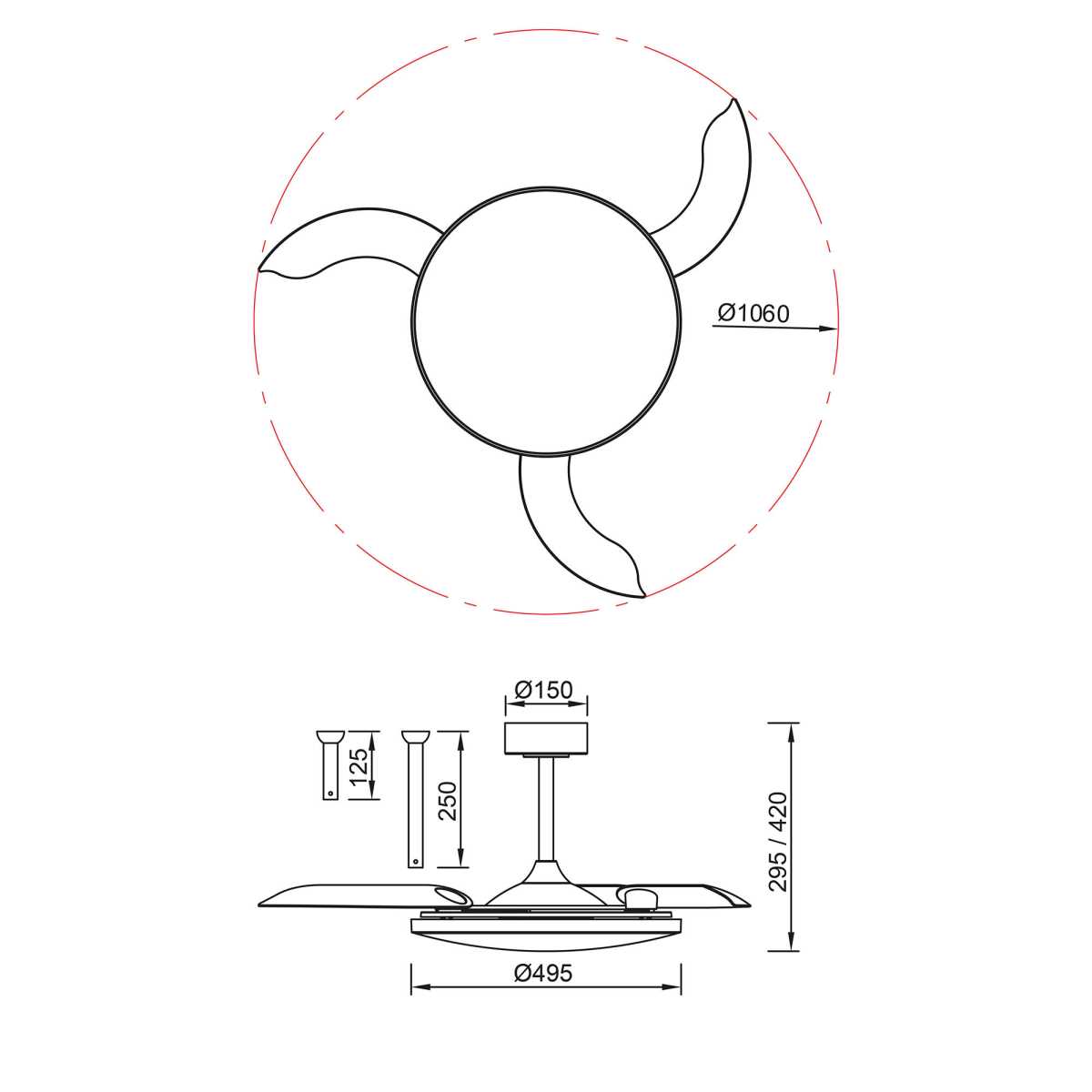 Люстра-вентилятор Mantra SLIM FAN 9007