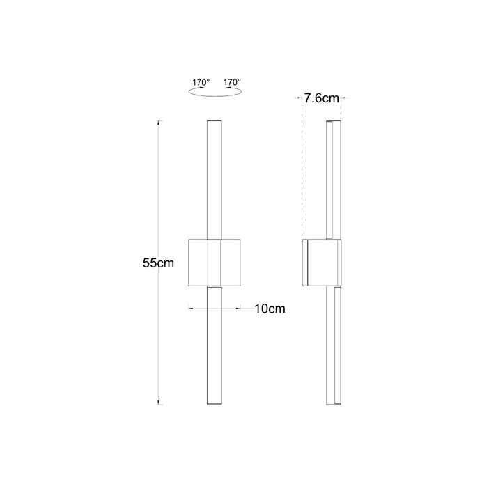 Уличный настенный светодиодный светильник Arte Lamp Calamaro A5191AL-2BK