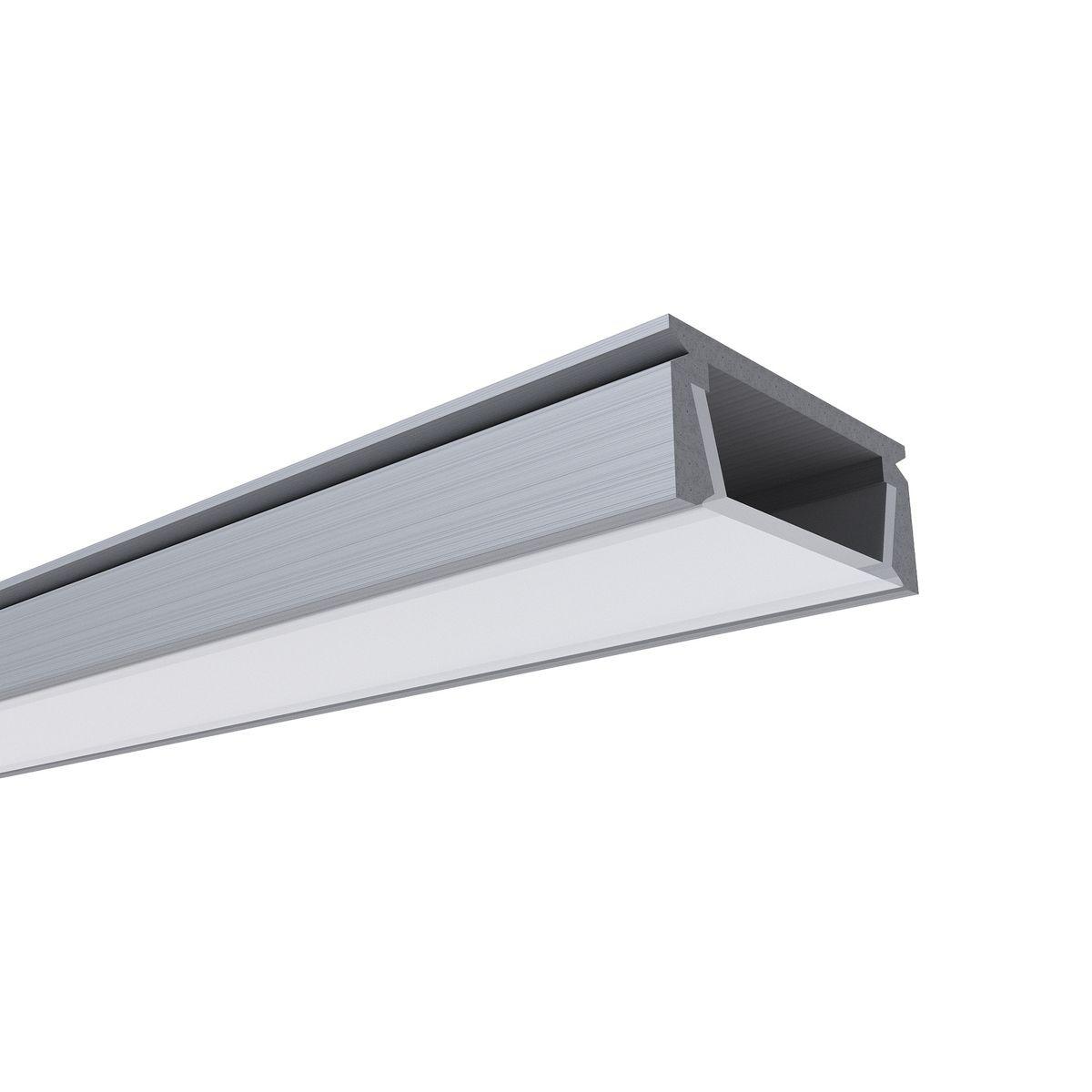 Профиль накладной с рассеивателем серебро 2м. OGM GM-08-01