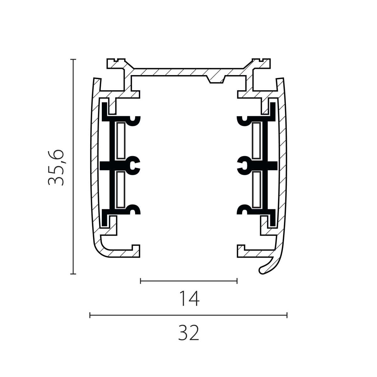 Трек четырехконтактный 3-фазный стыковочными пазами (плоские медные жилы), 2м Quattro Lightstar 504028-F