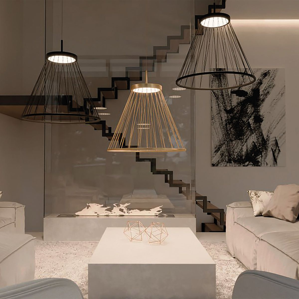 Подвесной светодиодный светильник Favourite Fibra 4634-6P