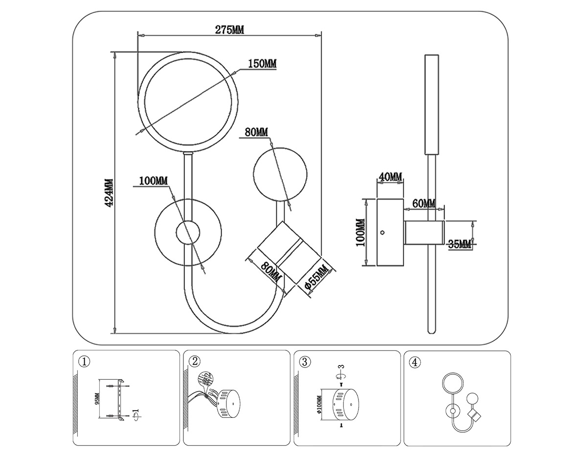 Настенный светодиодный светильник Ambrella light Comfort LineTech FL51601