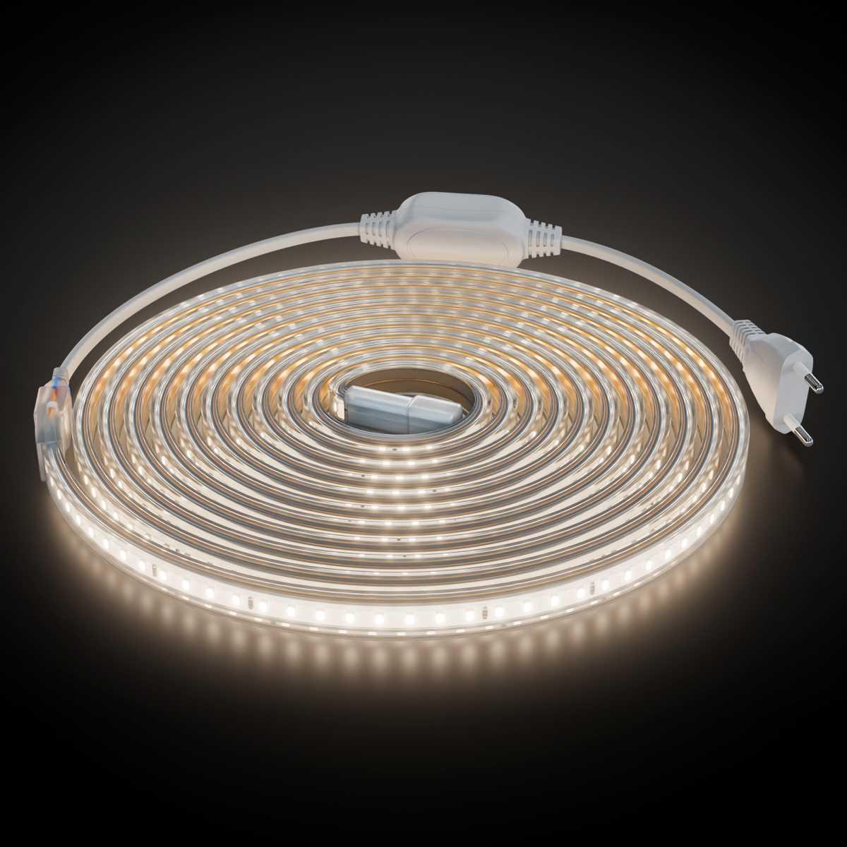 Комплект светодиодной влагозащищенной ленты OGM 6W/m 120LED/m 2835SMD белый 5M SL-66