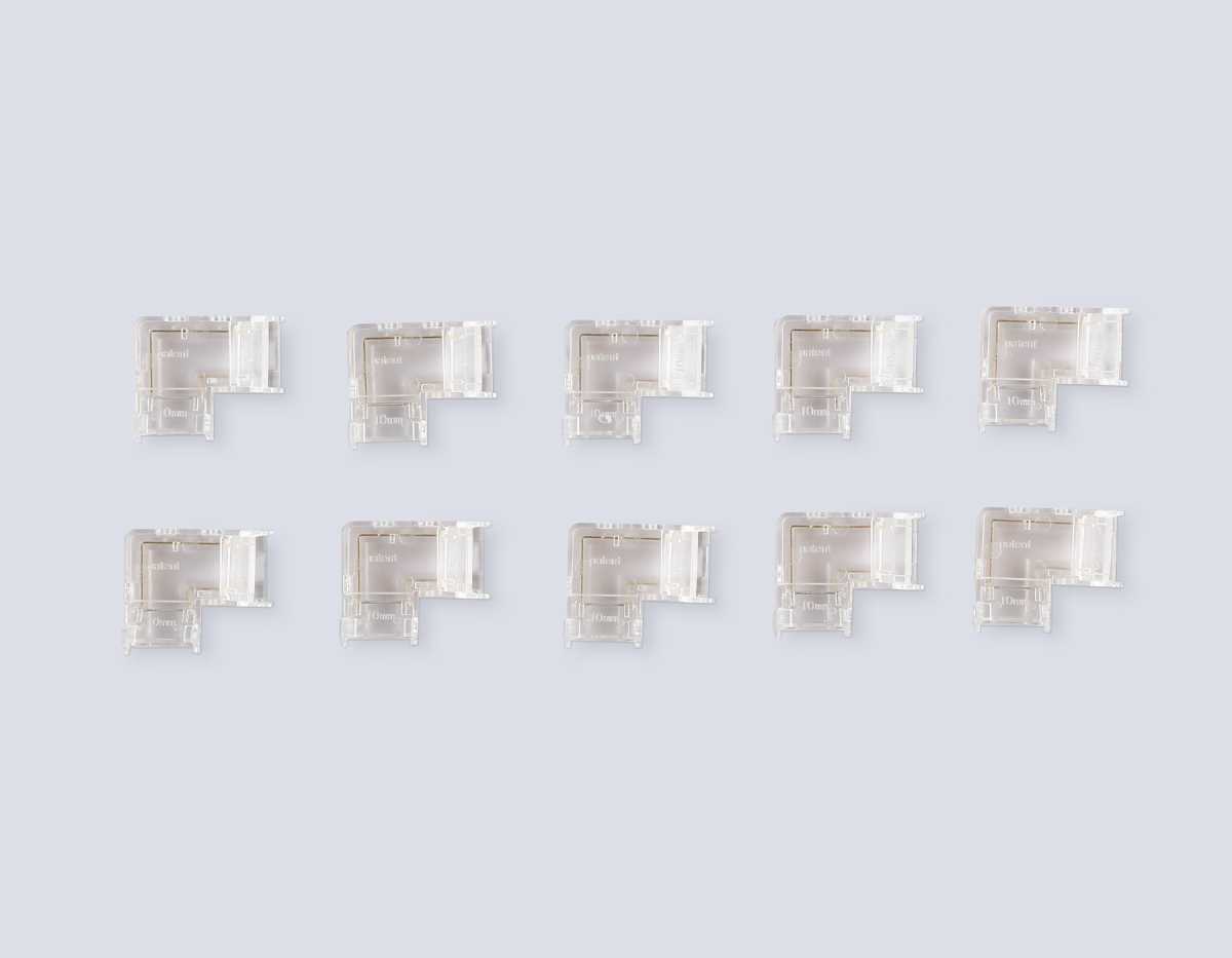 Соединитель угловой AMBRELLA LIGHT ILLUMINATION COB 12/24V для лент 10mm (2 конт.) (10шт. в комплекте) GS6861