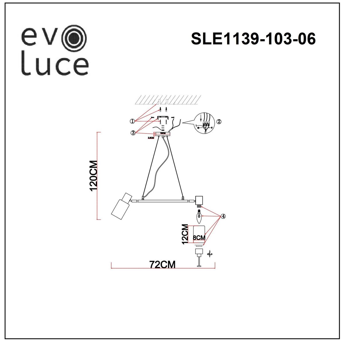 Подвесная люстра Evoluce Gessi SLE1139-103-06