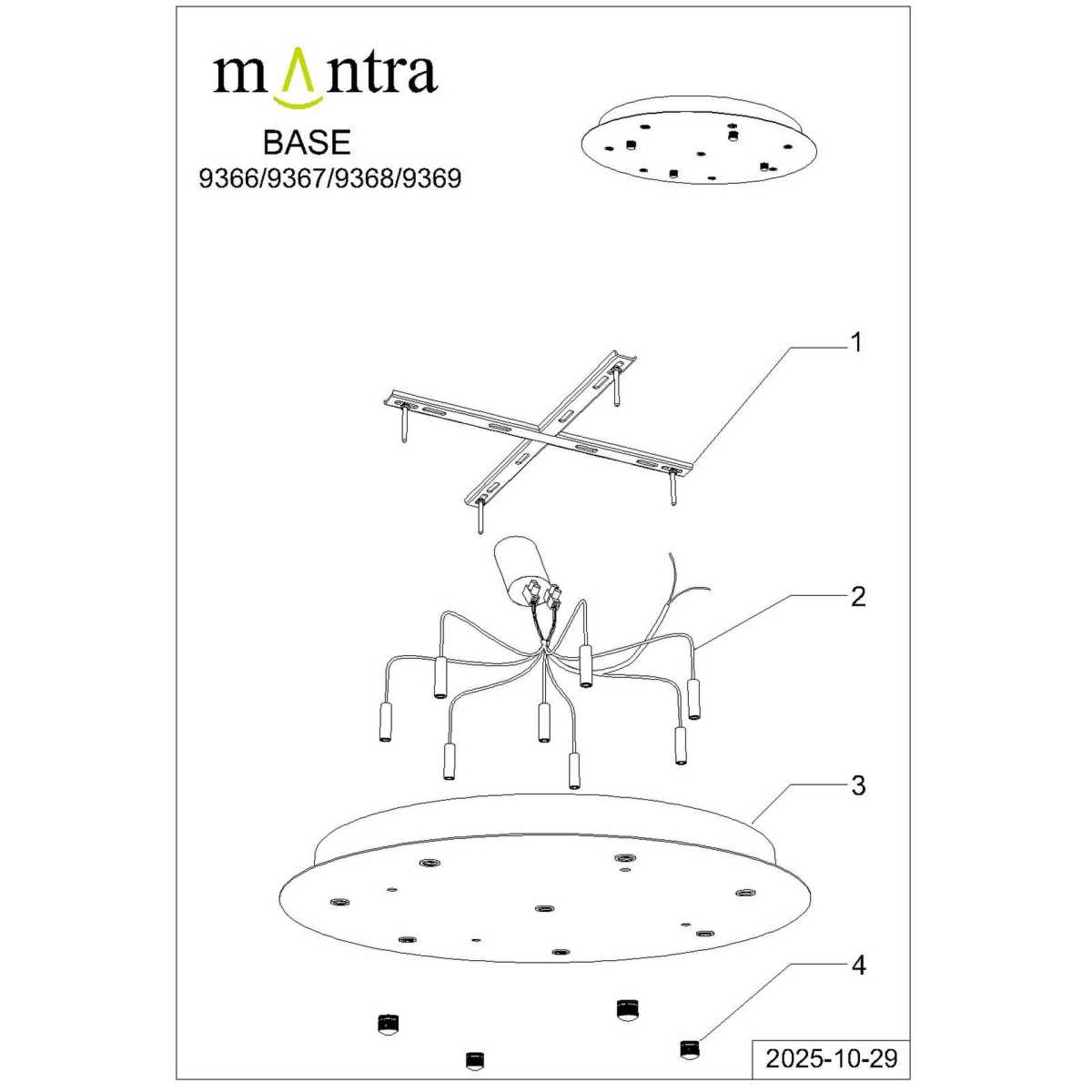 Потолочное основание Mantra Modular Light Florones 9366