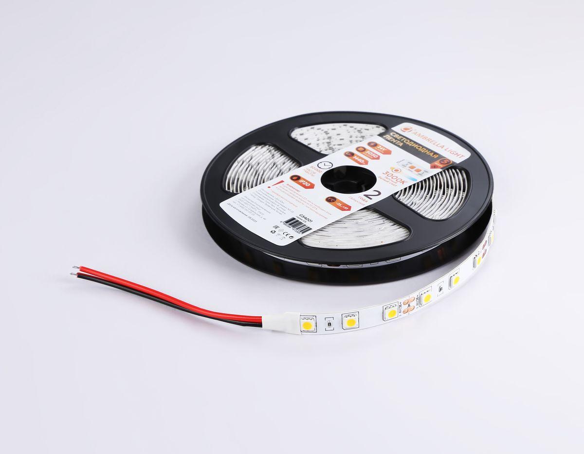 Светодиодная лента Ambrella Light 14,4W/m 60LED/m 5050SMD теплый белый 5M GS4001