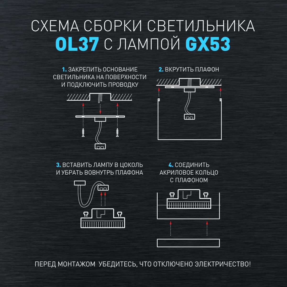 Настенно-потолочный светильник ЭРА OL37 BK Б0056384