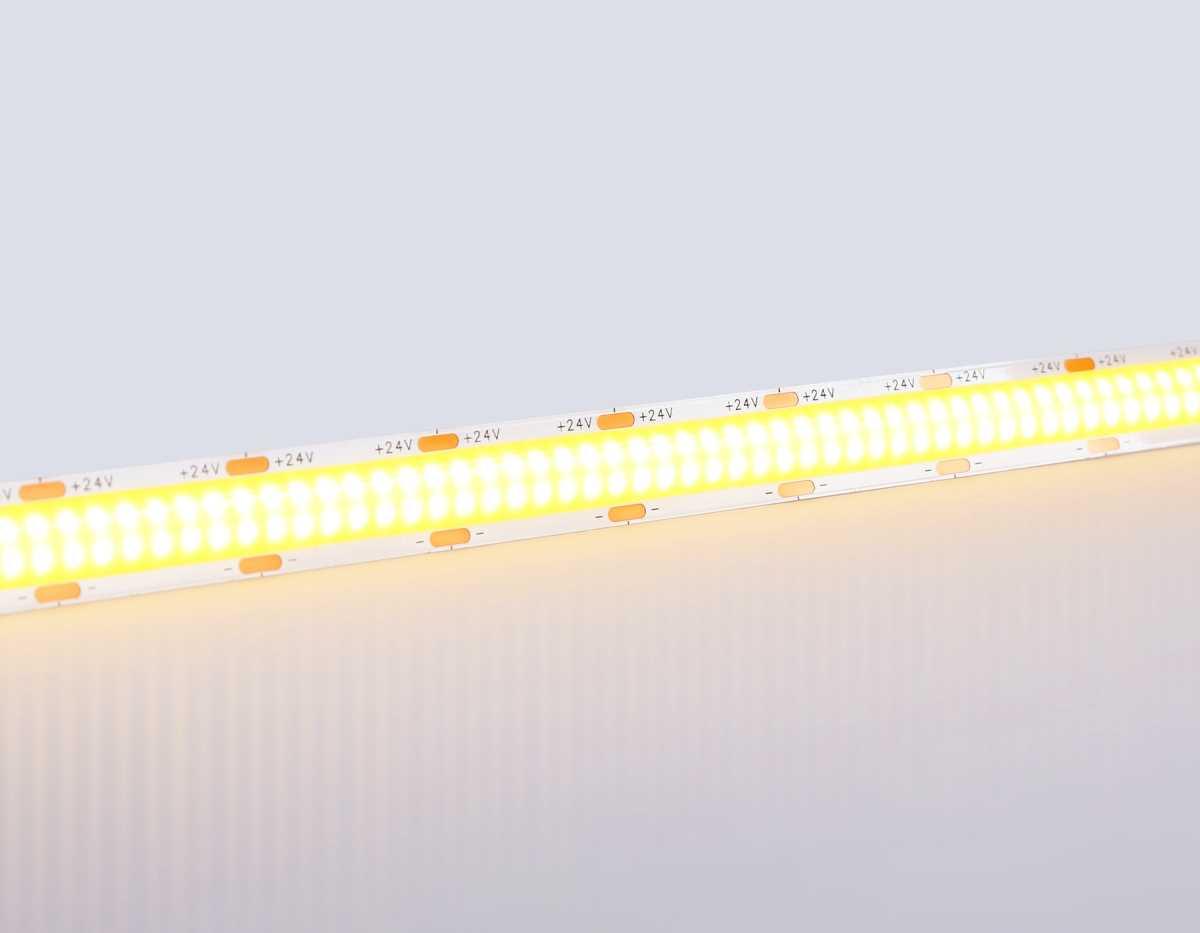 Светодиодная лента Ambrella Light GS4801 COB 616Led/19W m/ 24V IP20 3000K/ 5m*12mm*2mm (2 конт.) GS4801
