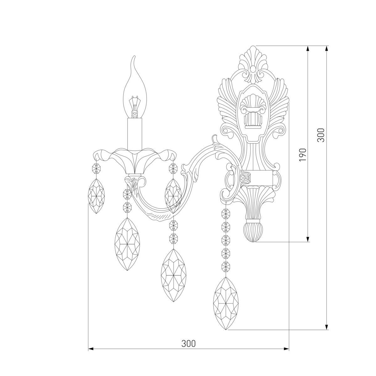 Бра Eurosvet Veletta 10108/1 белый/прозрачный хрусталь Strotskis