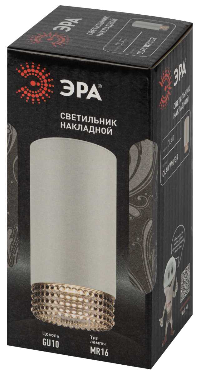 Накладной светильник ЭРА OL40 WH/GR Б0058478