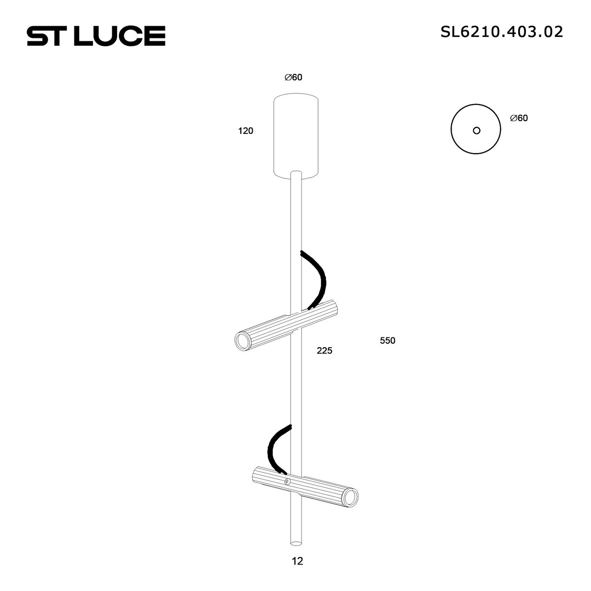 Подвесной светодиодный светильник ST Luce Lilt SL6210.403.02