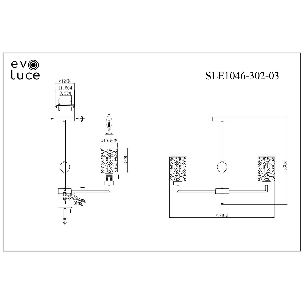 Подвесная люстра Evoluce Vestre SLE1046-302-03