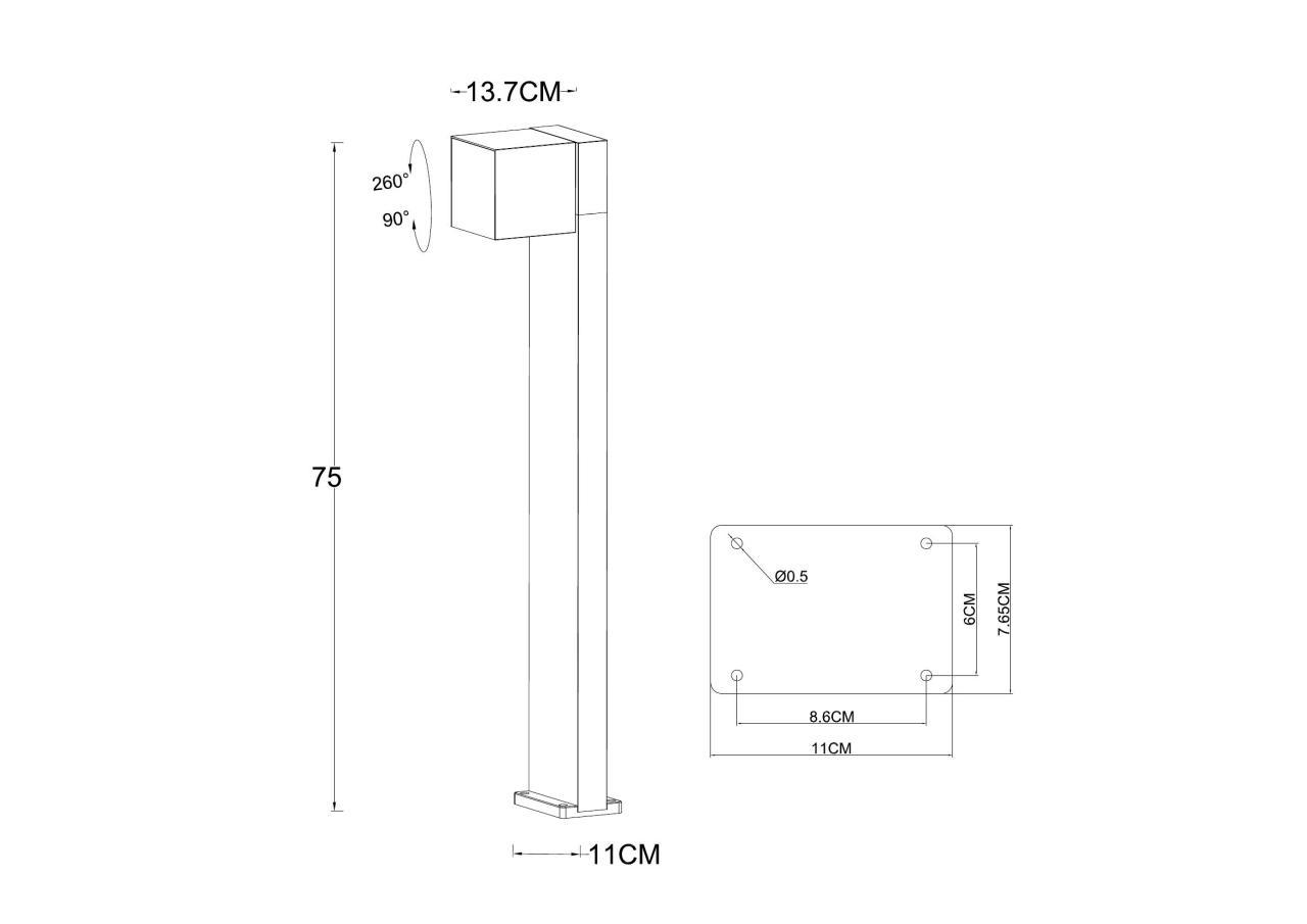 Уличный светодиодный светильник Arte Lamp Belgrade A5193PA-1BK