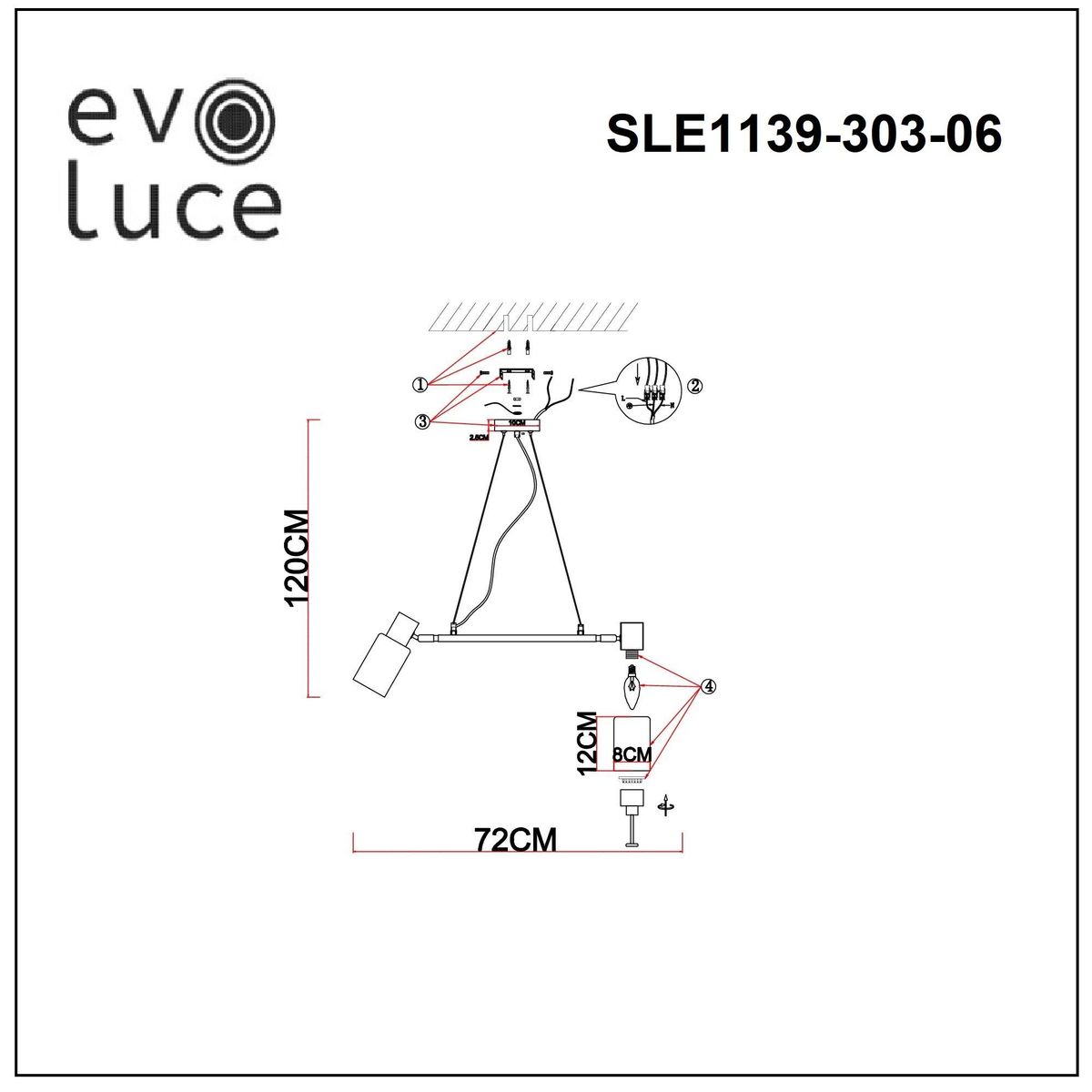 Подвесная люстра Evoluce Gessi SLE1139-303-06